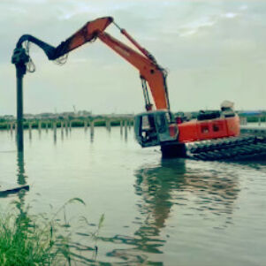 Hard Soil Construction Pile Driver - 10M Length & Universal Excavator Fit